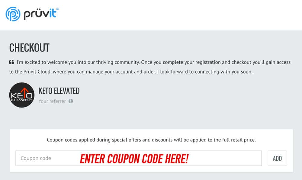 Pruvit coupon code checkout