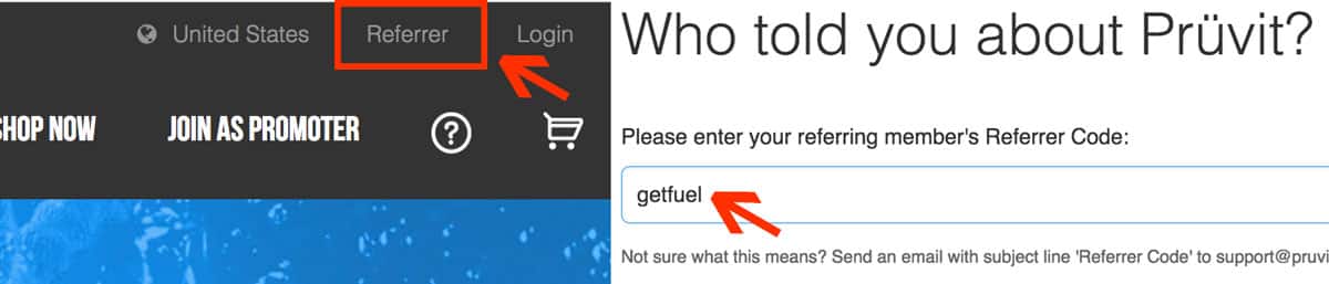 Pruvit Referrer Code